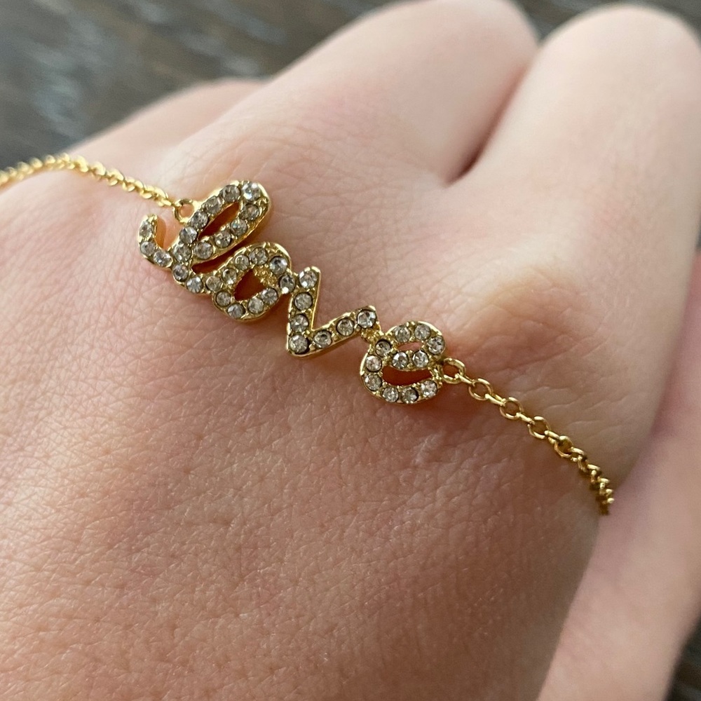 3/$9 love simple gold bracelet. Great condition - Picture 2 of 4